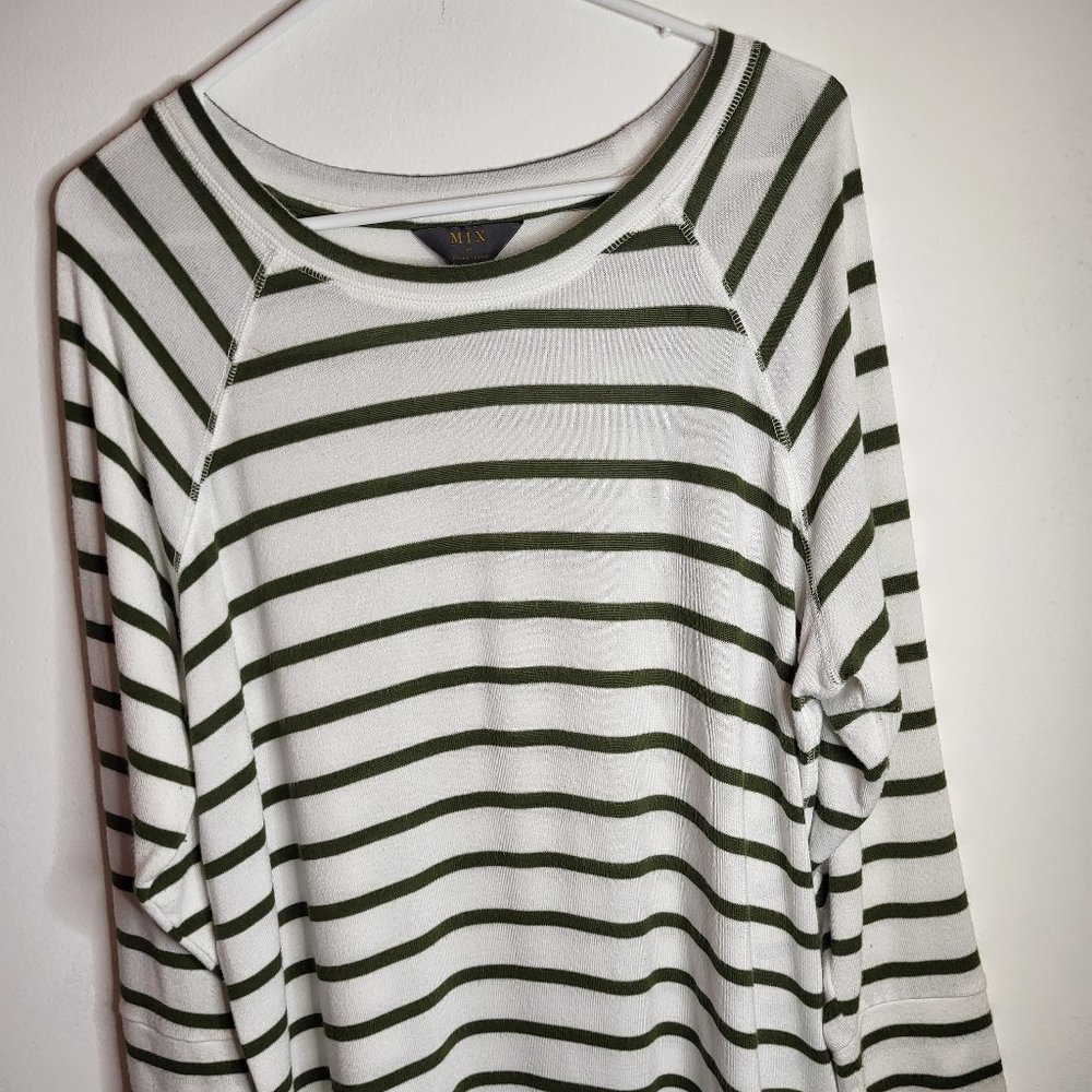 Women's MIX by 41 Hawthorne Striped Sweater, Sz. 1X, Tunic Length,